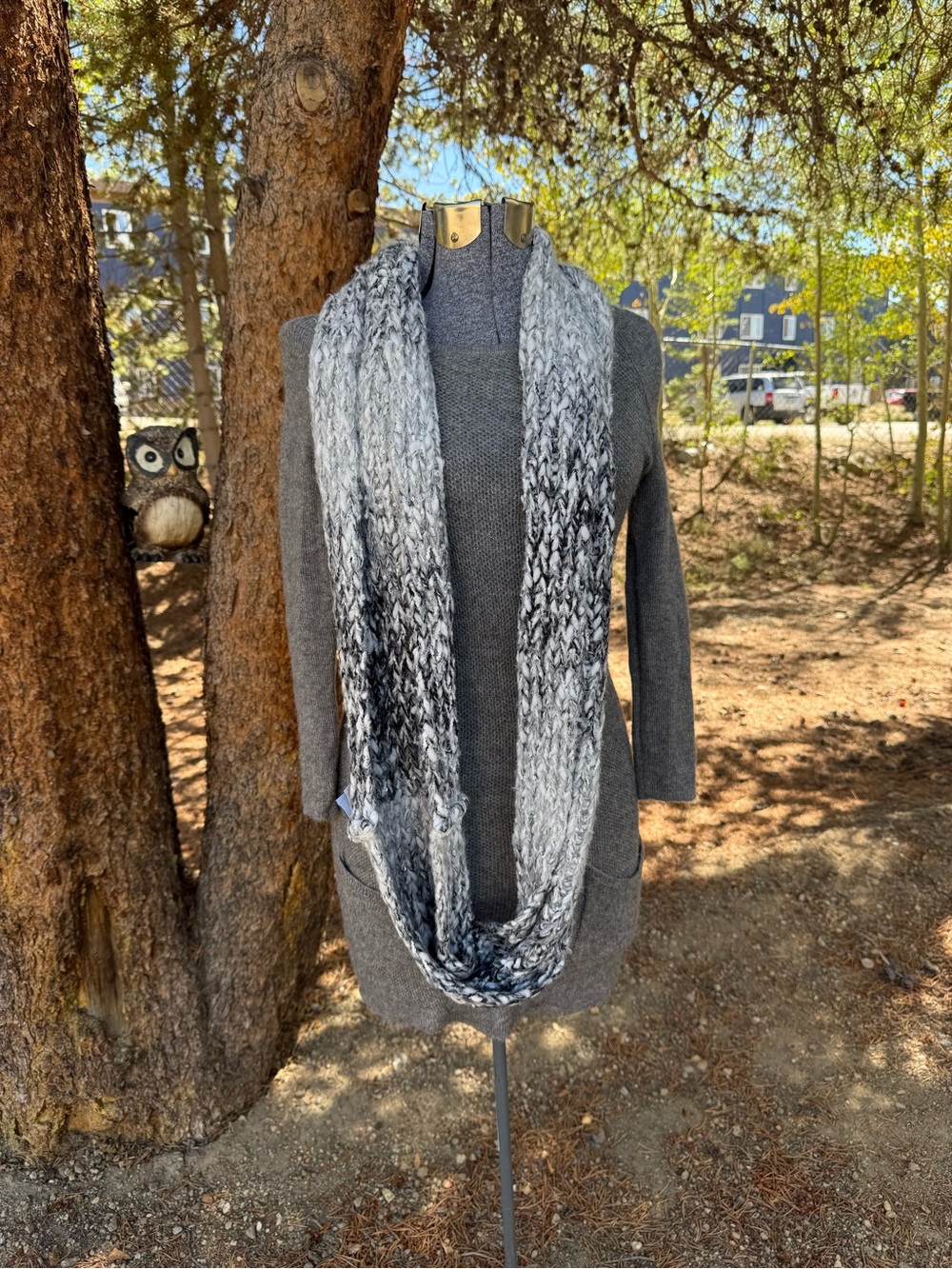 Gray Marled Infinity Scarf